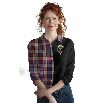 Carnegie Tartan Women's Casual Shirt with Family Crest and Half Of Me Style