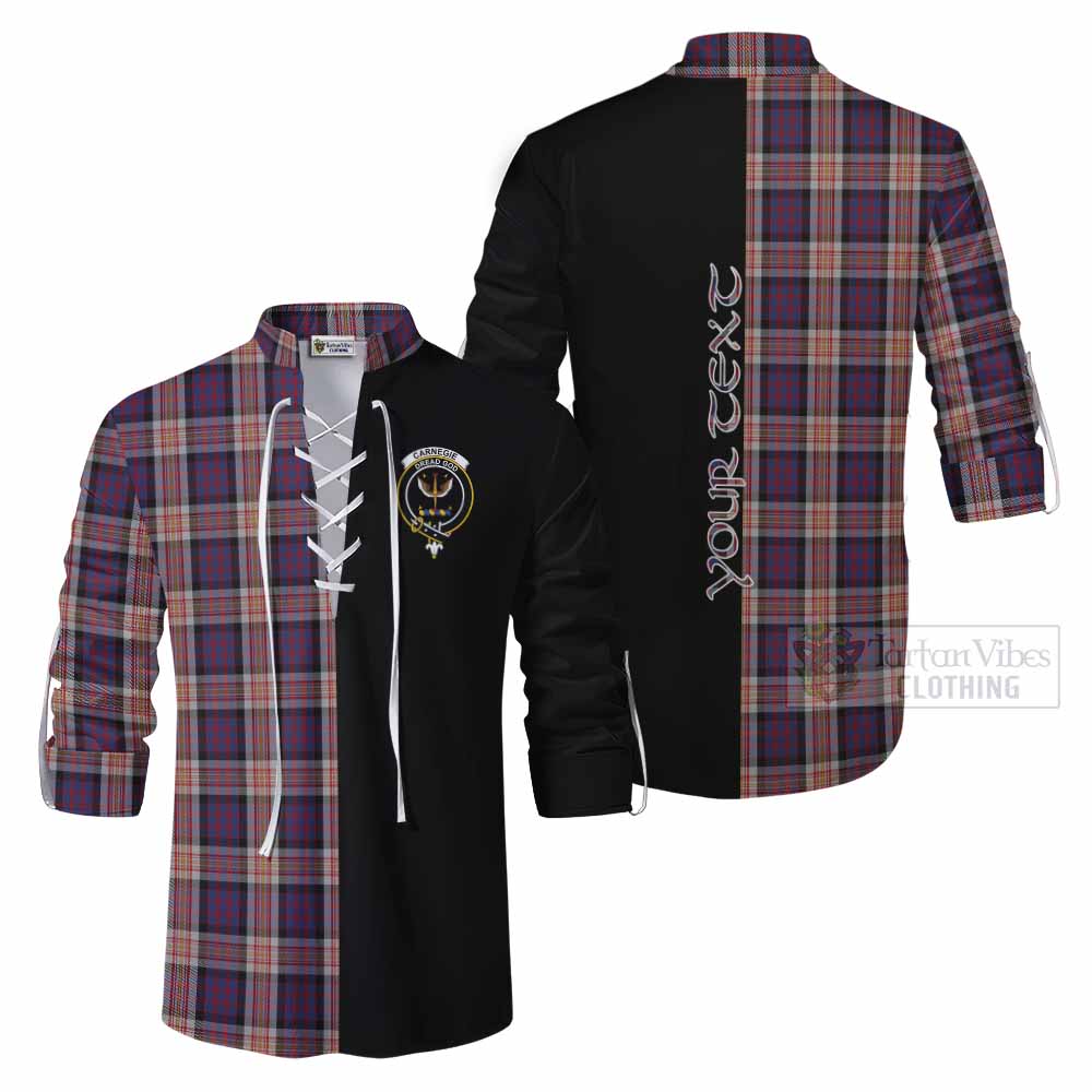 Tartan Vibes Clothing Carnegie Tartan Ghillie Kilt Shirt with Family Crest and Half Of Me Style