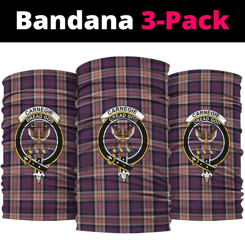 Carnegie Tartan Neck Gaiters, Tartan Bandanas, Tartan Head Band with Family Crest One Size - Tartanvibesclothing
