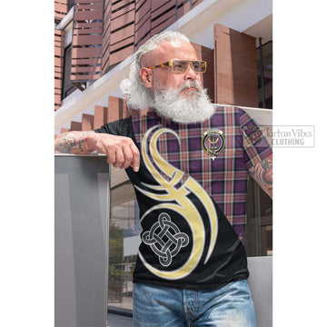 Carnegie Tartan Cotton T-shirt with Family Crest and Celtic Symbol Style