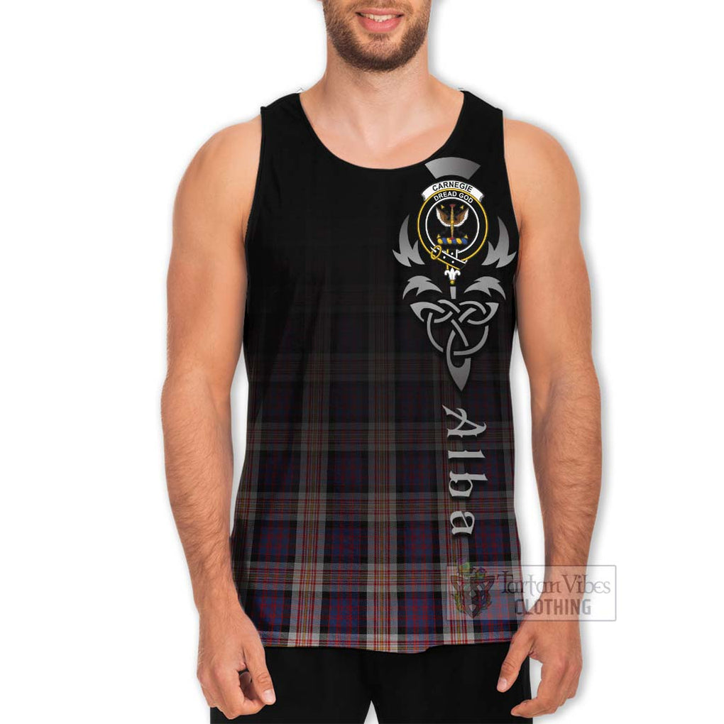 Tartan Vibes Clothing Carnegie Tartan Men's Tank Top Featuring Alba Gu Brath Family Crest Celtic Inspired