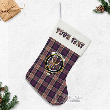 Carnegie Tartan Family Crest Christmas Stocking with Personalized Text