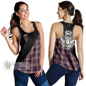 Carnegie Tartan Women's Racerback Tanks with Family Crest and Military Logo Style