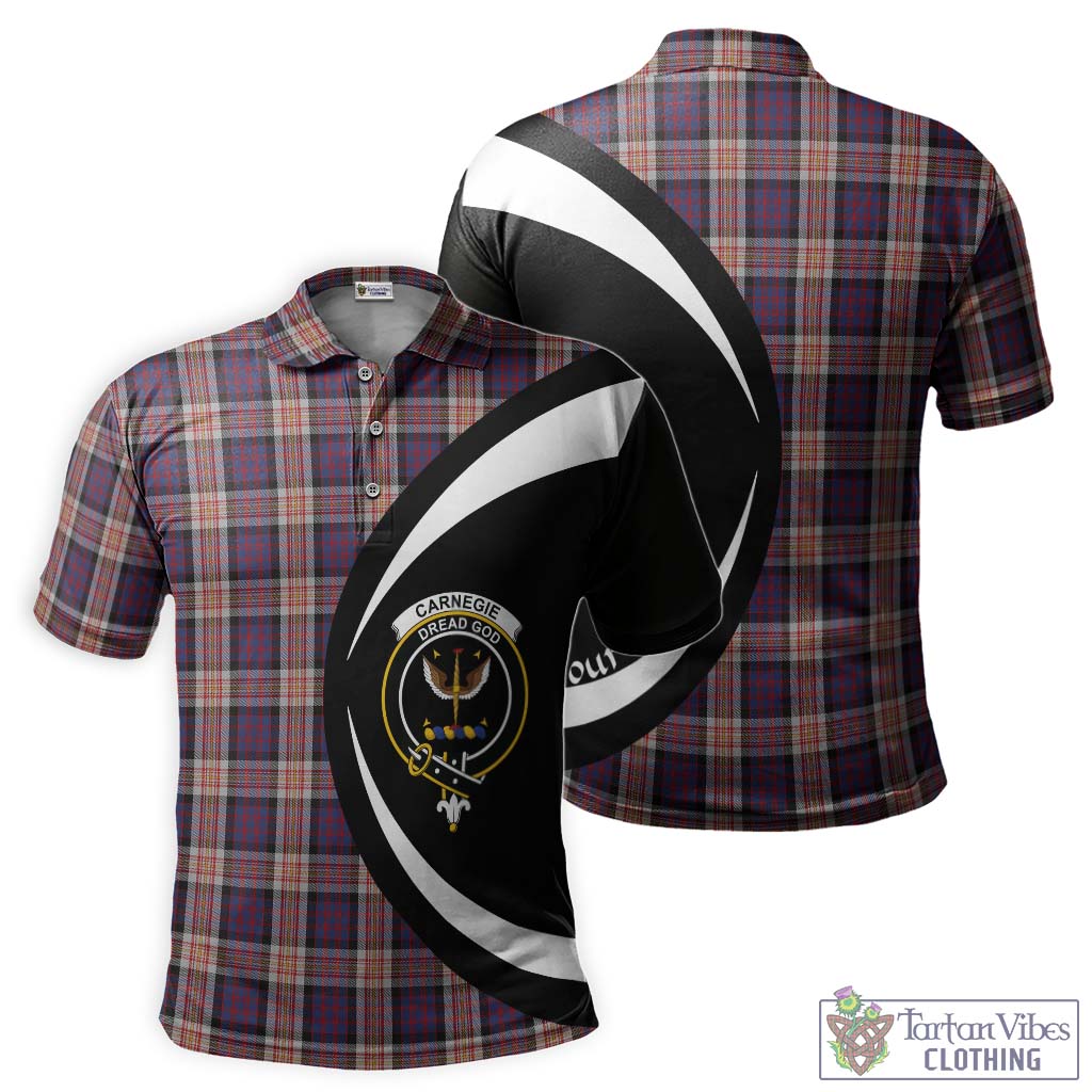 Carnegie Tartan Men's Polo Shirt with Family Crest Circle Style Kid - Tartan Vibes Clothing