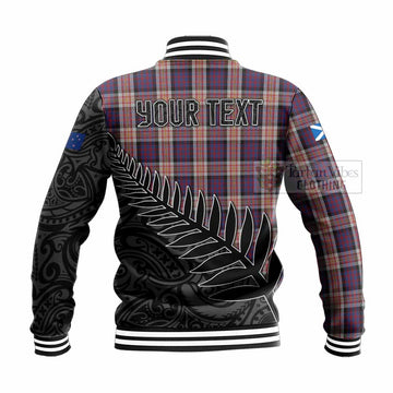 Carnegie Crest Tartan Baseball Jacket with New Zealand Silver Fern Half Style