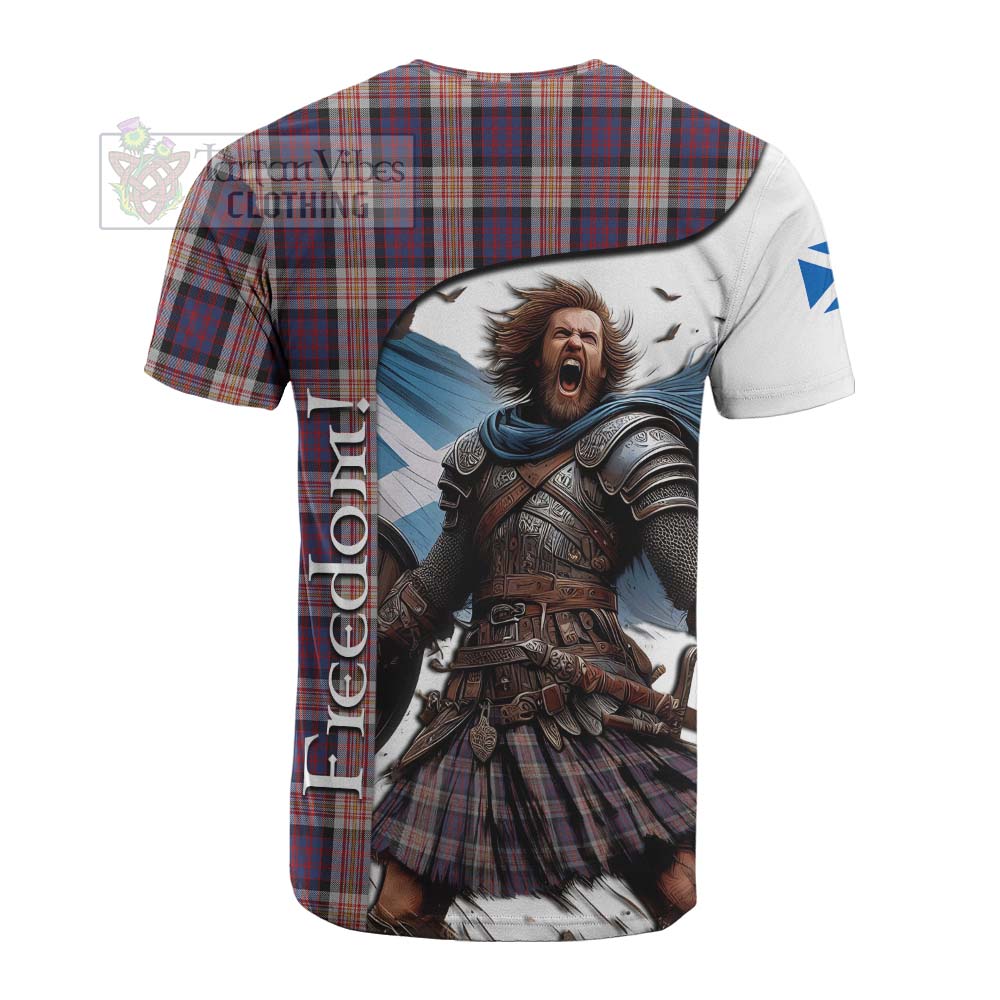 Tartan Vibes Clothing Carnegie Crest Tartan Cotton T-shirt Inspired by the Freedom of Scottish Warrior