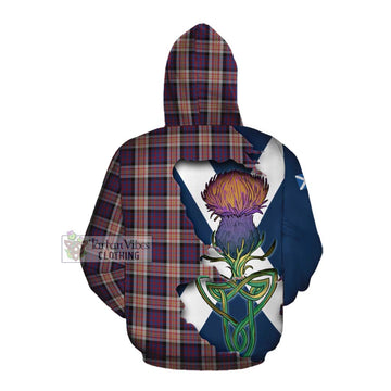 Carnegie Tartan Family Crest Cotton Hoodie Scottish Thistle Celtic Inspired Pullover Hoodie - Tartan Vibes Clothing