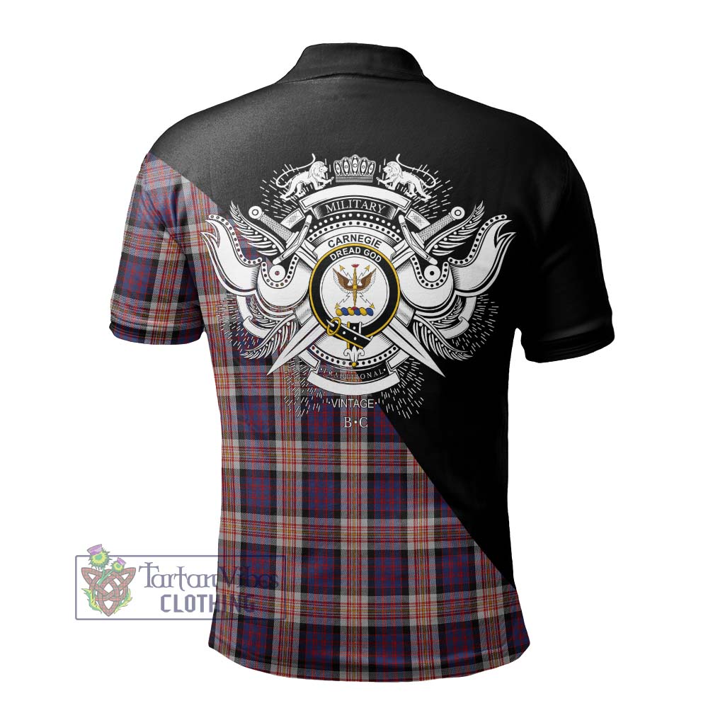 Tartan Vibes Clothing Carnegie Tartan Polo Shirt with Family Crest and Military Logo Style