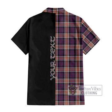 Carnegie Tartan Short Sleeve Button Shirt with Family Crest and Half Of Me Style