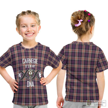 Carnegie Tartan Kid T-Shirt with Family Crest DNA In Me Style