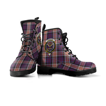 Carnegie Tartan Leather Boots with Family Crest
