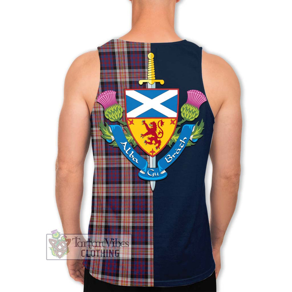 Tartan Vibes Clothing Carnegie Tartan Men's Tank Top with Scottish Lion Royal Arm Half Style