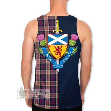 Carnegie Tartan Men's Tank Top Alba with Scottish Lion Royal Arm Half Style