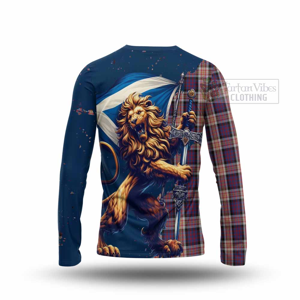 Tartan Vibes Clothing Carnegie Tartan Family Crest Long Sleeve T-Shirt with Scottish Majestic Lion