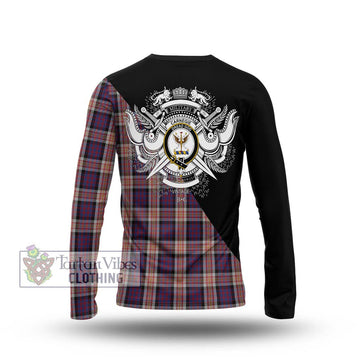 Carnegie Tartan Long Sleeve T-Shirt with Family Crest and Military Logo Style