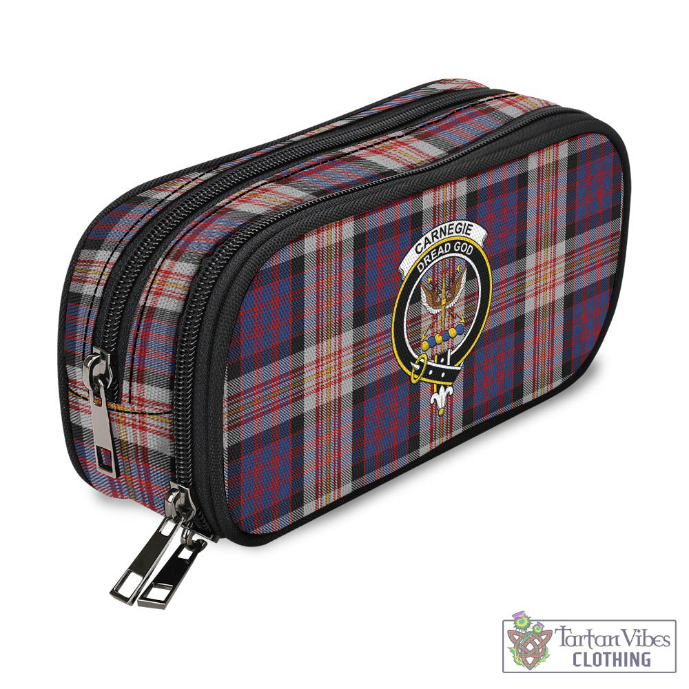 Tartan Vibes Clothing Carnegie Tartan Pen and Pencil Case with Family Crest