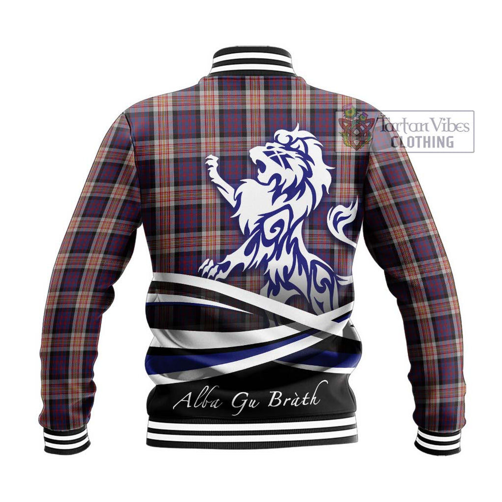 Carnegie Tartan Baseball Jacket with Alba Gu Brath Regal Lion Emblem - Tartanvibesclothing Shop