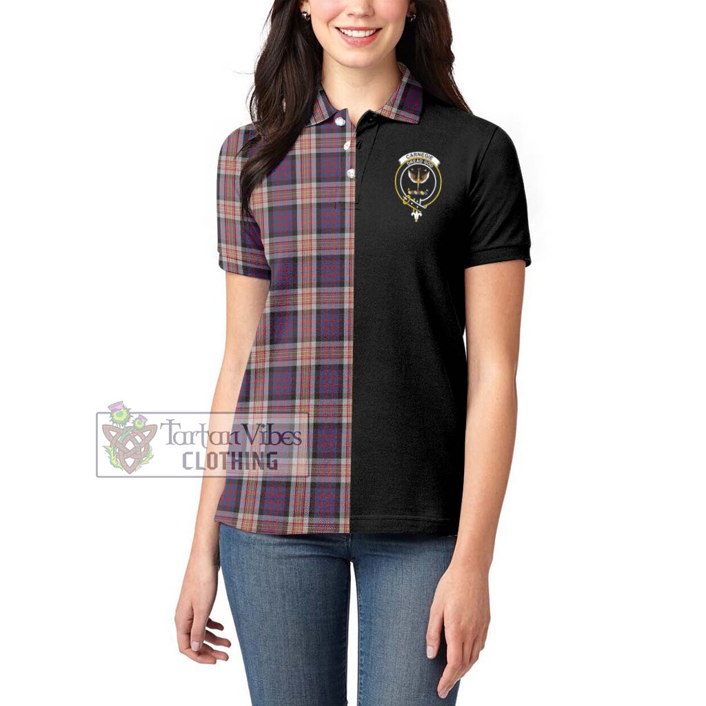 Tartan Vibes Clothing Carnegie Tartan Women's Polo Shirt with Family Crest and Half Of Me Style