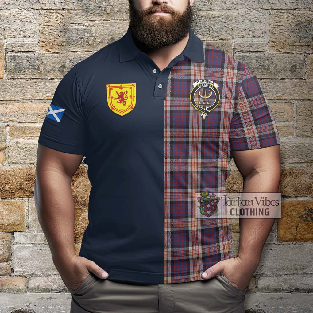 Tartan Vibes Clothing Carnegie Tartan Polo Shirt with Scottish Lion Royal Arm Half Style