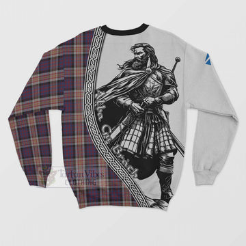 Carnegie Tartan Clan Crest Sweatshirt with Highlander Warrior Celtic Style - Tartan Vibes Clothing