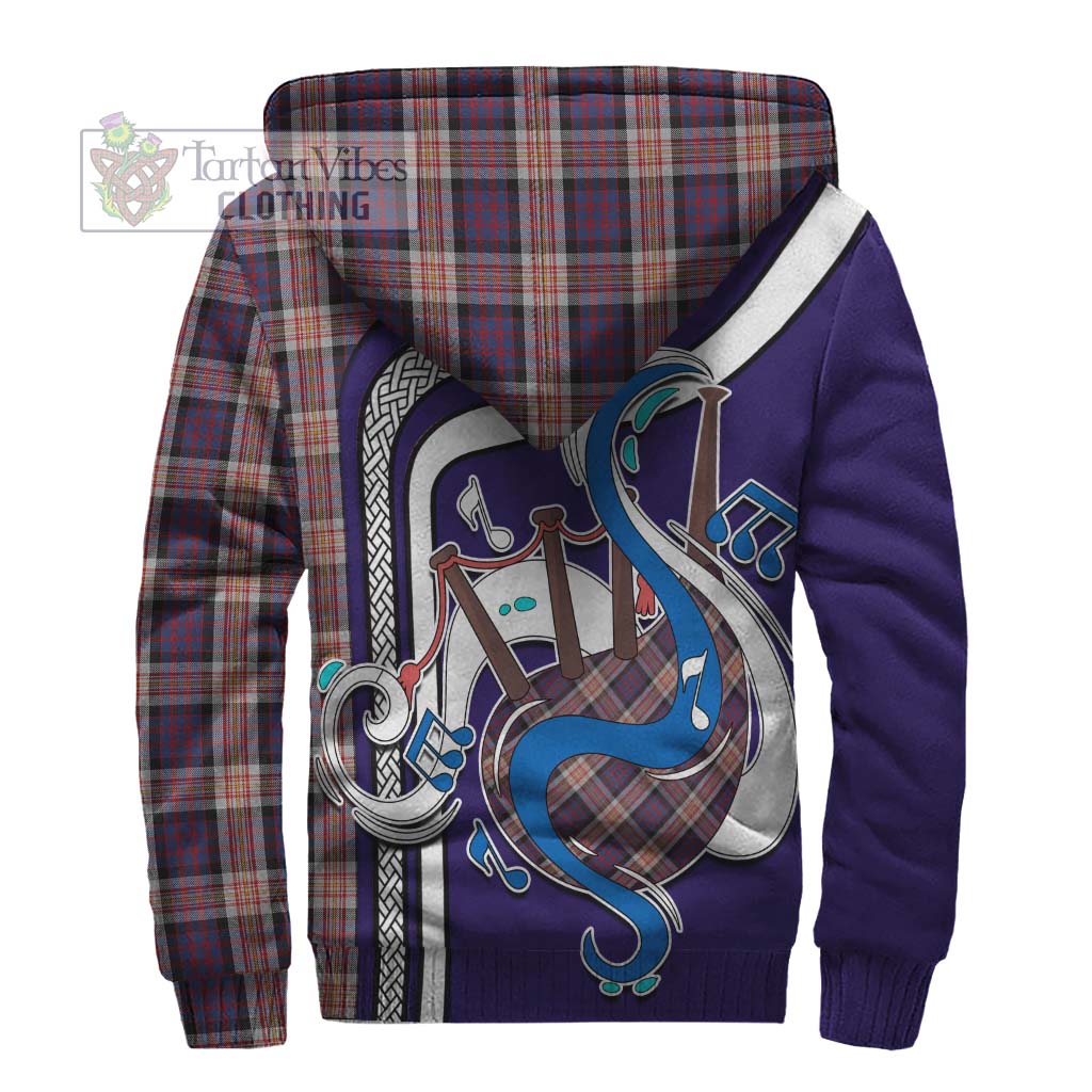 Tartan Vibes Clothing Carnegie Tartan Sherpa Hoodie with Epic Bagpipe Style