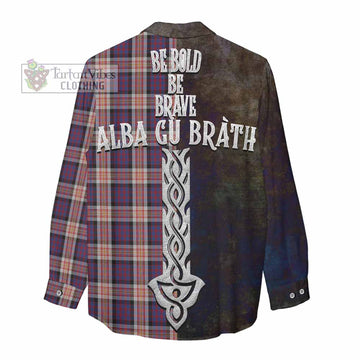 Carnegie Tartan Family Crest Women's Casual Shirt Alba Gu Brath Be Brave Lion Ancient Style - Tartan Vibes Clothing