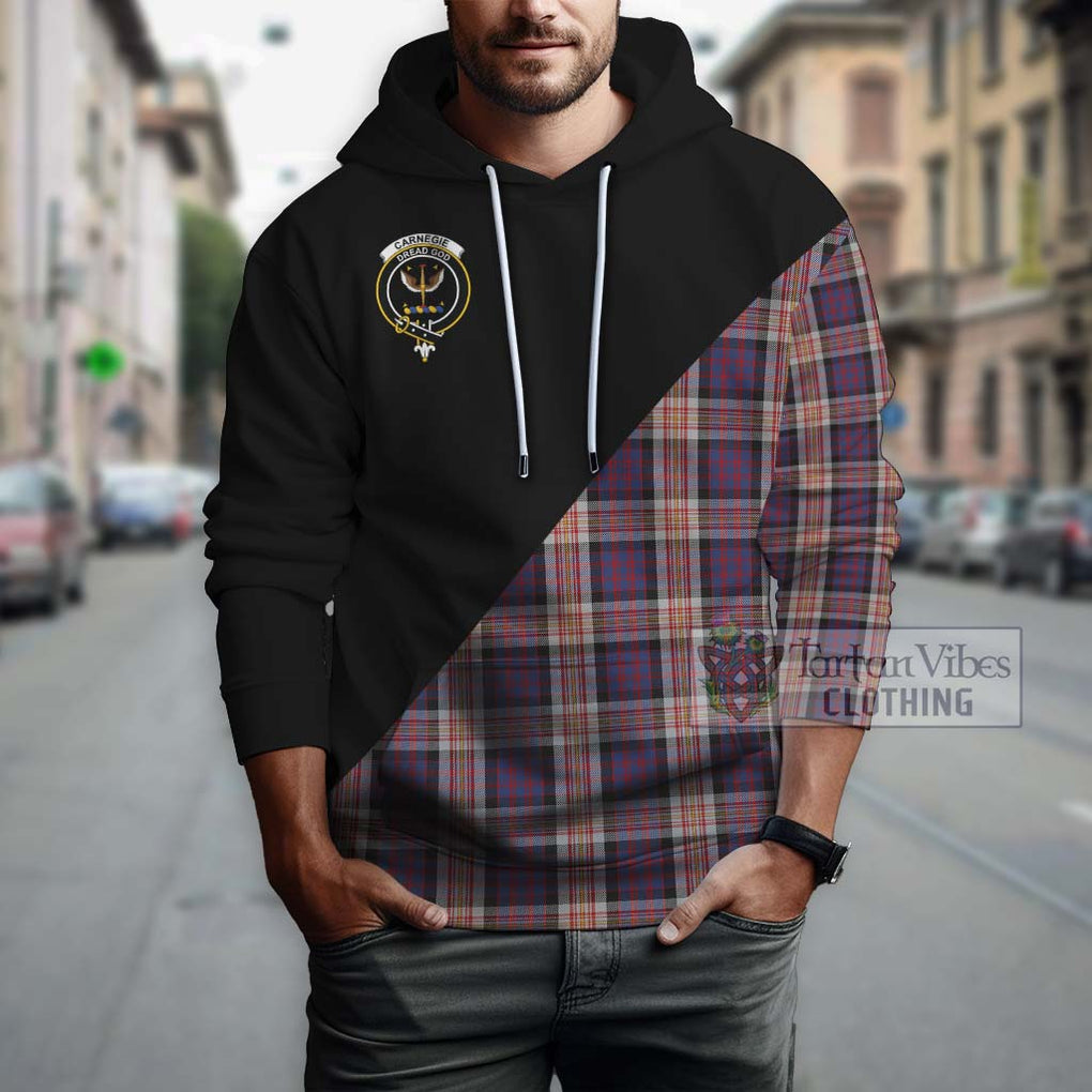 Carnegie Tartan Hoodie with Family Crest and Military Logo Style - Tartanvibesclothing Shop