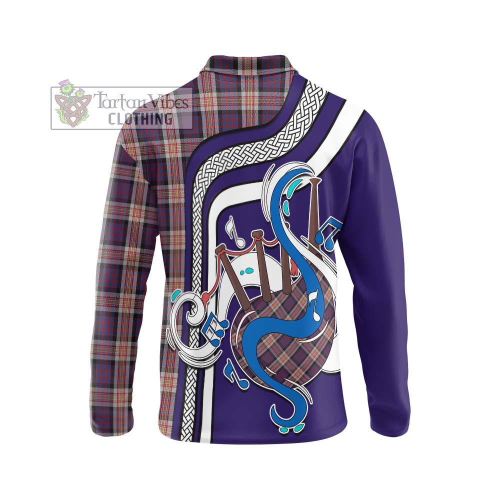 Tartan Vibes Clothing Carnegie Tartan Long Sleeve Polo Shirt with Epic Bagpipe Style