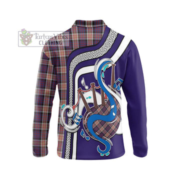 Carnegie Tartan Long Sleeve Polo Shirt with Epic Bagpipe Style