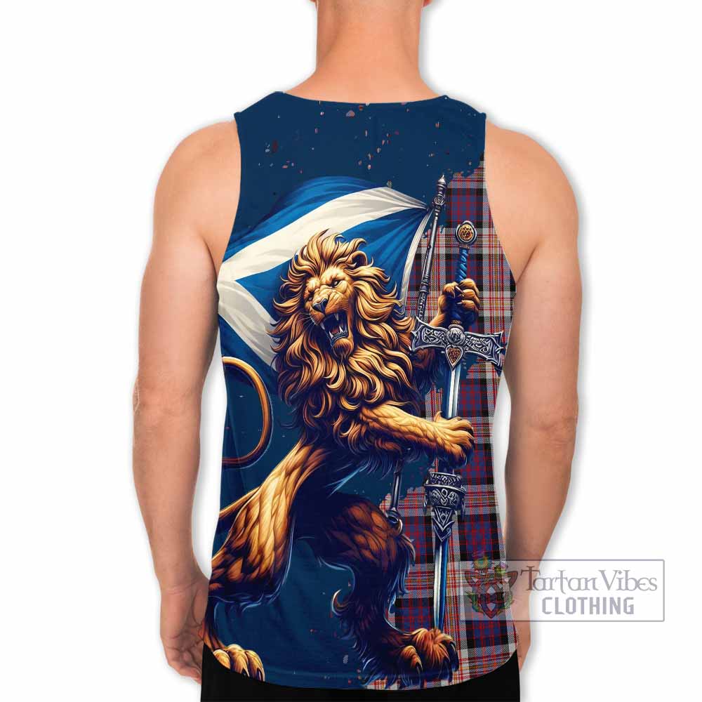 Tartan Vibes Clothing Carnegie Tartan Family Crest Men's Tank Top with Scottish Majestic Lion