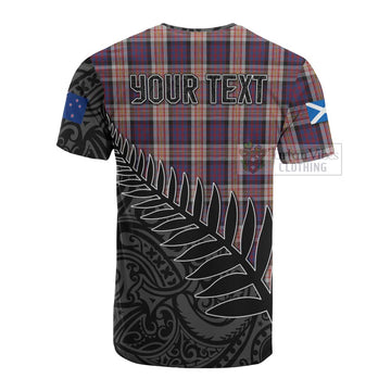 Carnegie Crest Tartan Cotton T-shirt with New Zealand Silver Fern Half Style