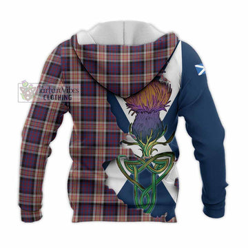 Carnegie Tartan Family Crest Knitted Hoodie Scottish Thistle Celtic Inspired - Tartan Vibes Clothing