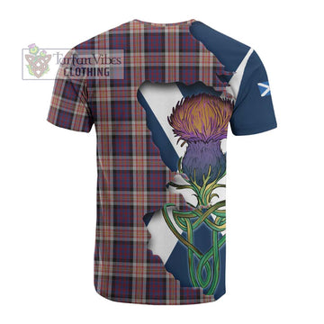 Carnegie Tartan Family Crest Cotton T-shirt Scottish Thistle Celtic Inspired - Tartan Vibes Clothing