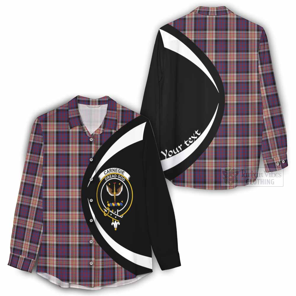 Tartan Vibes Clothing Carnegie Tartan Women's Casual Shirt with Family Crest Circle Style