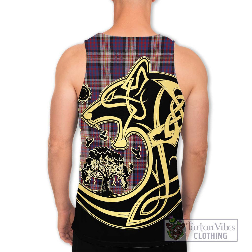 Carnegie Tartan Men's Tank Top with Family Crest Celtic Wolf Style - Tartan Vibes Clothing