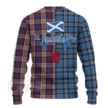 Carnegie Tartan Knitted Sweater Happy St. Andrew's Day Half Tartan Style