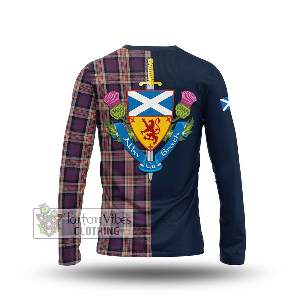 Tartan Vibes Clothing Carnegie Tartan Long Sleeve T-Shirt with Scottish Lion Royal Arm Half Style