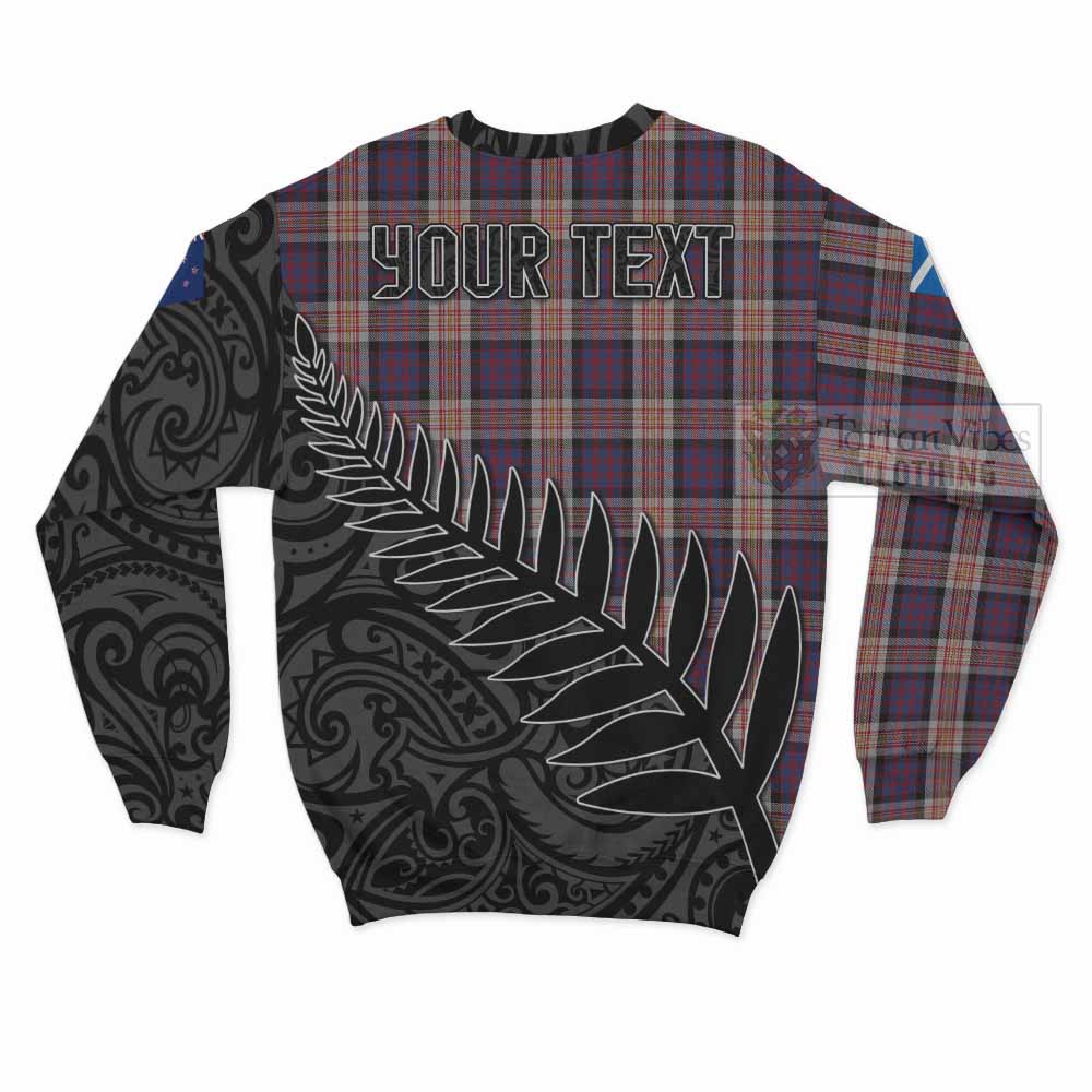 Tartan Vibes Clothing Carnegie Crest Tartan Sweatshirt with New Zealand Silver Fern Half Style