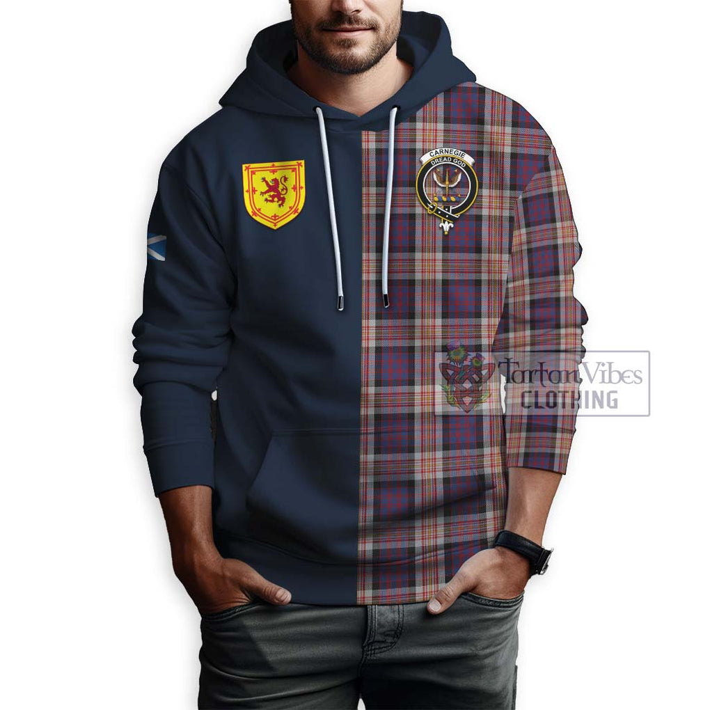 Tartan Vibes Clothing Carnegie Tartan Hoodie with Scottish Lion Royal Arm Half Style