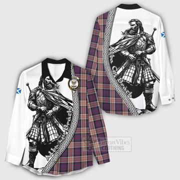 Carnegie Tartan Clan Crest Women's Casual Shirt with Highlander Warrior Celtic Style