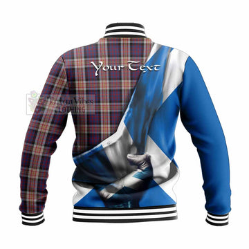 Carnegie Tartan Baseball Jacket with Family Crest Scotland Patriotic Style