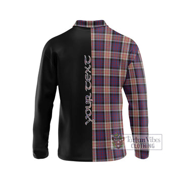 Carnegie Tartan Long Sleeve Polo Shirt with Family Crest and Half Of Me Style