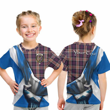 Carnegie Tartan Kid T-Shirt with Family Crest Scotland Patriotic Style