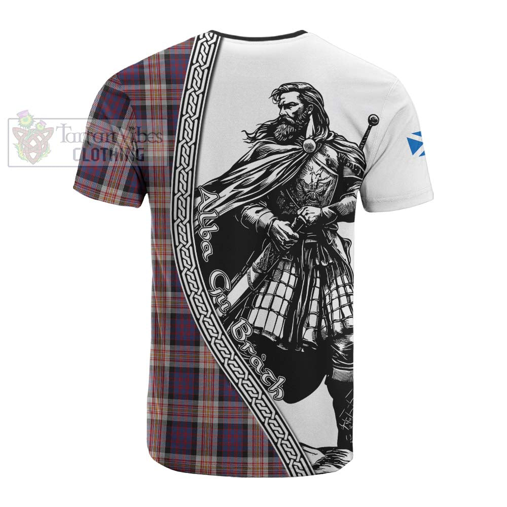 Carnegie Tartan Clan Crest Cotton T-shirt with Highlander Warrior Celtic Style