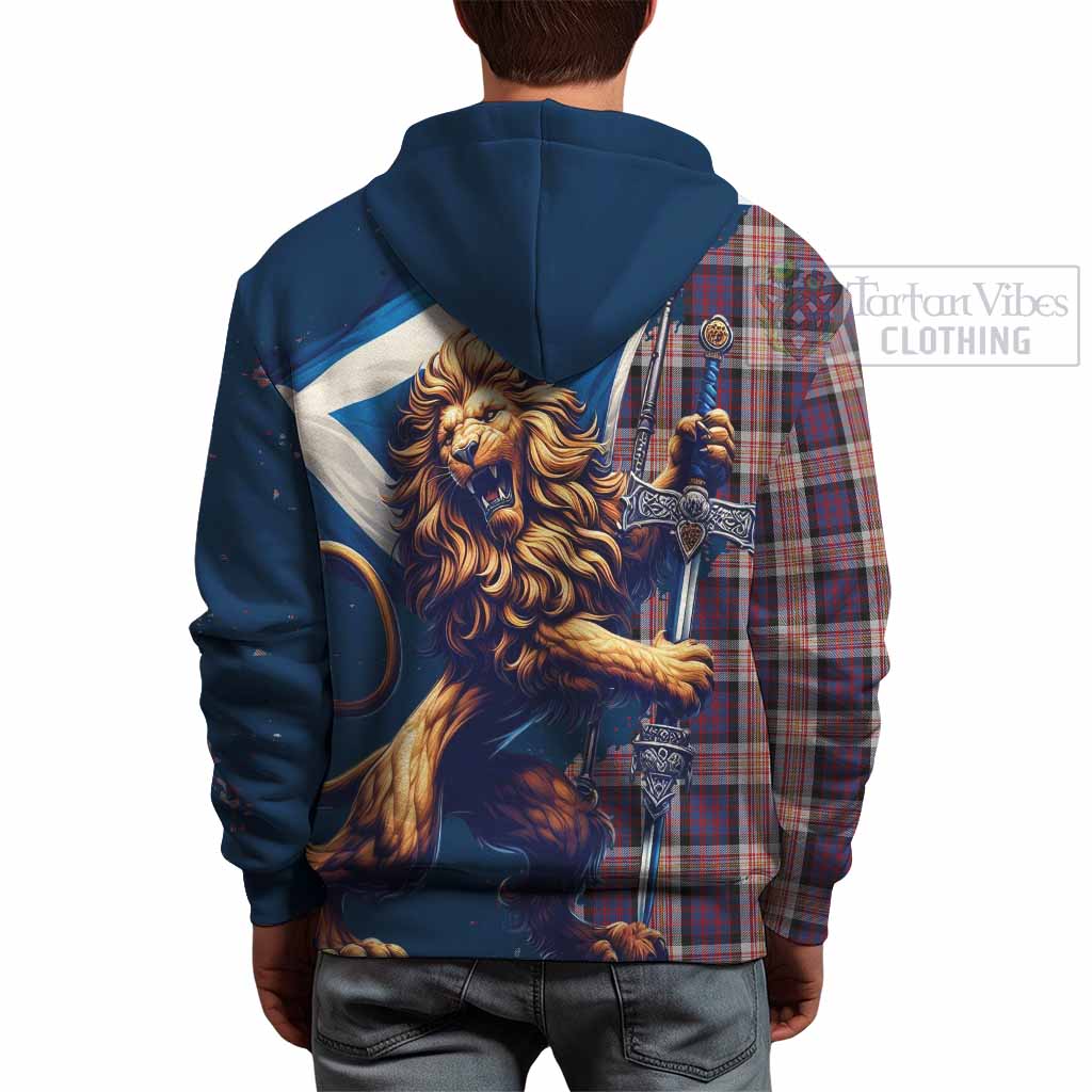 Tartan Vibes Clothing Carnegie Tartan Family Crest Hoodie with Scottish Majestic Lion