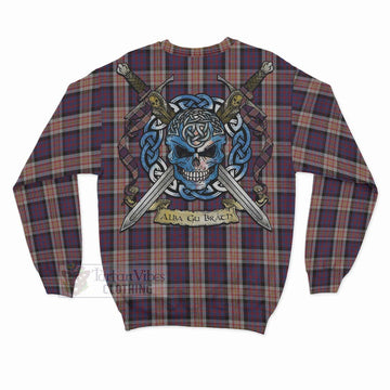 Carnegie Tartan Sweatshirt with Family Crest Celtic Skull Style