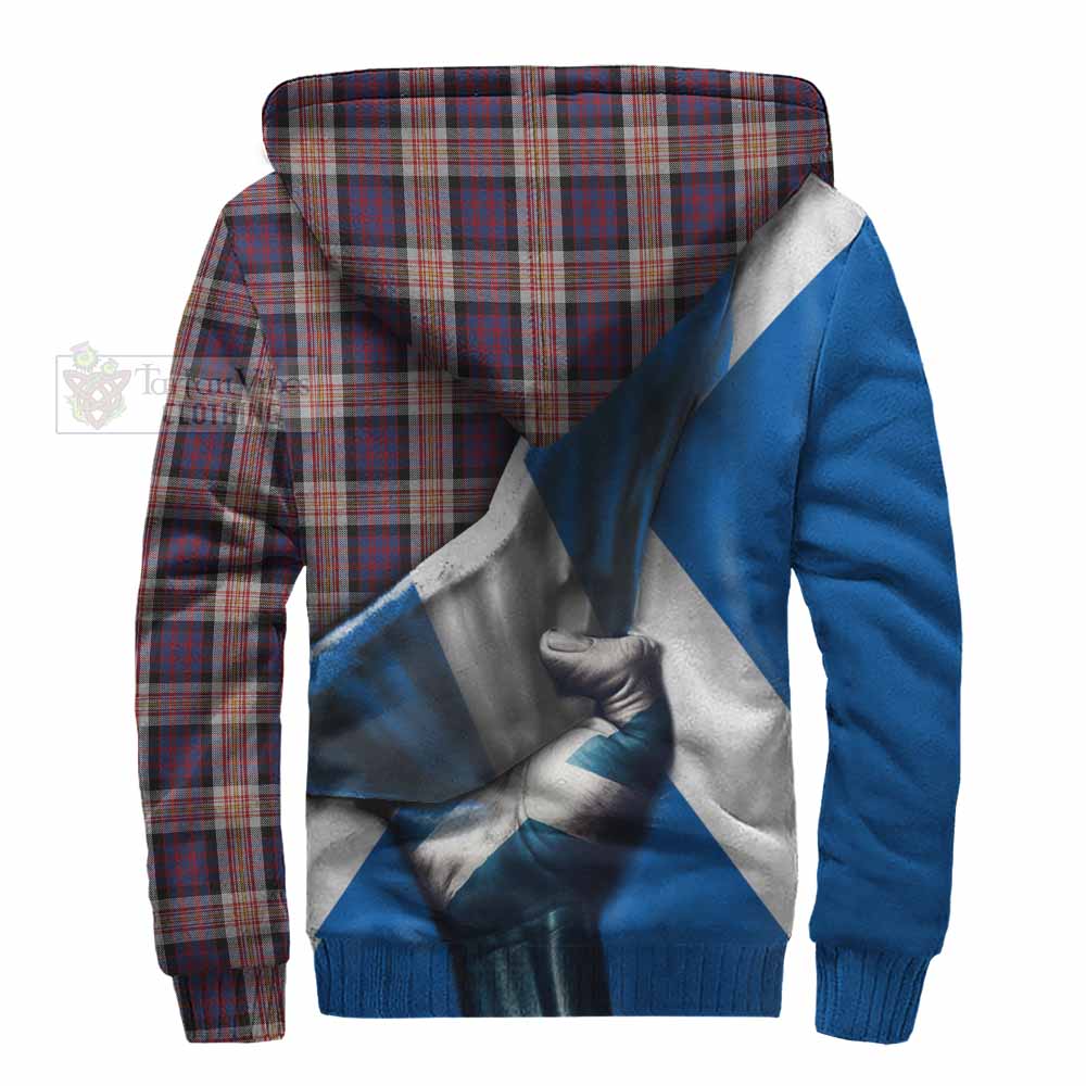 Tartan Vibes Clothing Carnegie Tartan Sherpa Hoodie with Family Crest Scotland Patriotic Style