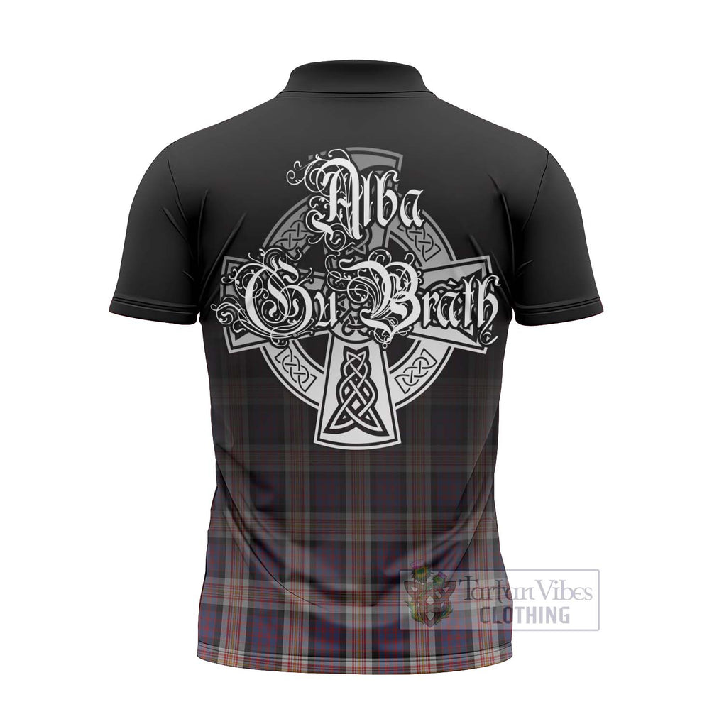 Tartan Vibes Clothing Carnegie Tartan Zipper Polo Shirt Featuring Alba Gu Brath Family Crest Celtic Inspired