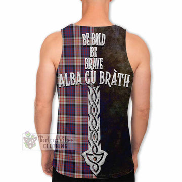 Carnegie Tartan Family Crest Men's Tank Top Alba Gu Brath Be Brave Lion Ancient Style - Tartan Vibes Clothing