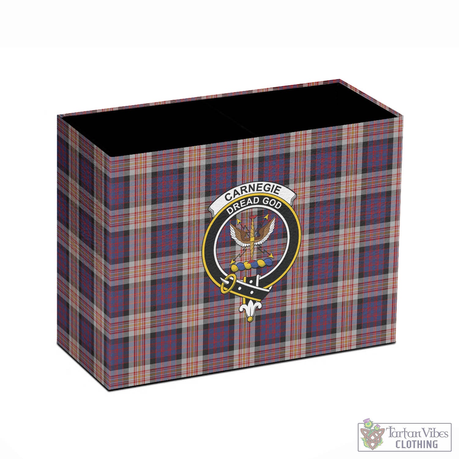 Tartan Vibes Clothing Carnegie Tartan Pen Holder with Family Crest